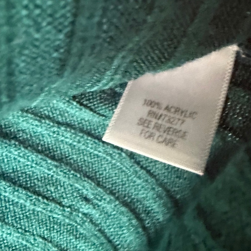 Croft and Barrow Sweater Womens 3X Teal Cable Knit Long Sleeve Classic‎ Casual - Picture 7 of 12